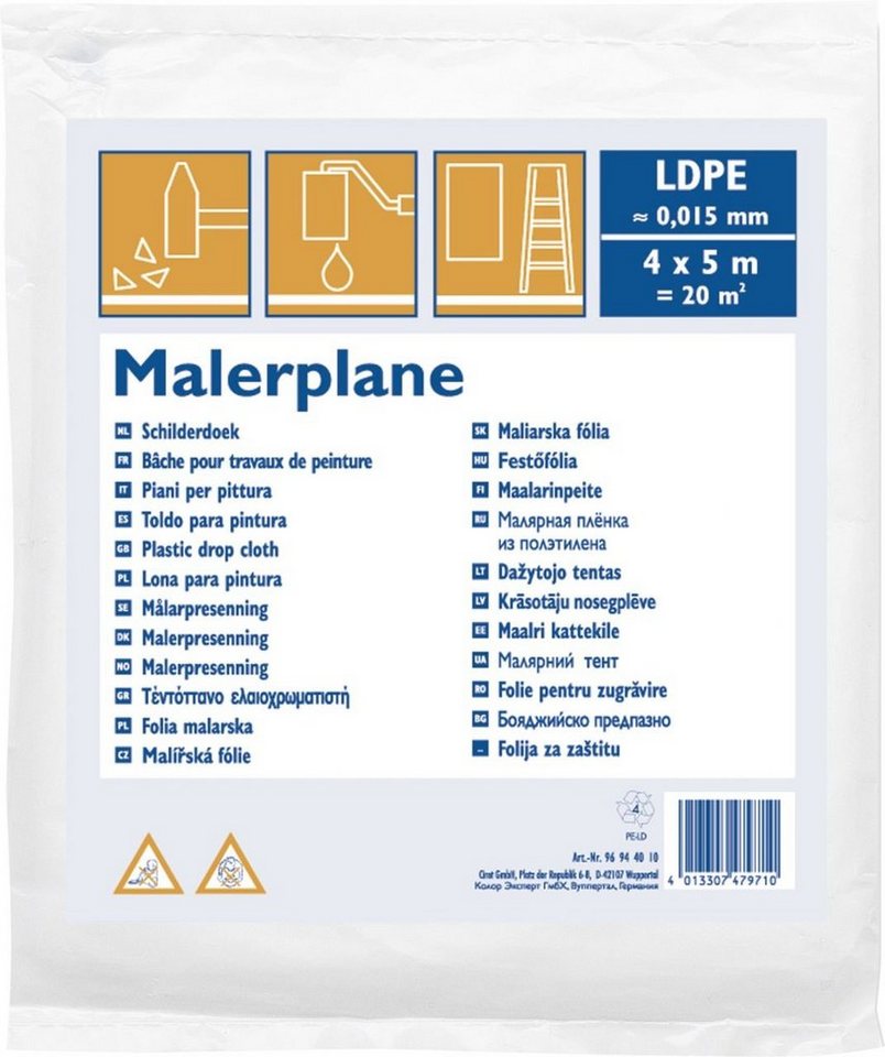 Color Expert Malervlies Color Expert Malerplane LDPE 15 my 4 x 5 m 20 m² von Color Expert