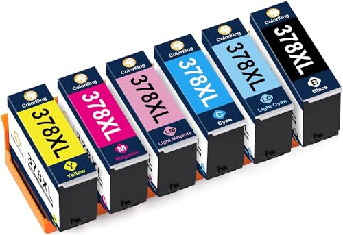 ColorKing 378 378XL Kompatible für Epson 378 378XL für Epson XP 8600 Druckerpatronen für Epson Expression Photo XP 8700 Patronen XP-8605 XP-8505 XP-8500 (6 Farben) von ColorKing