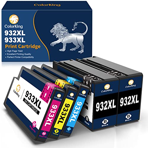 ColorKing 932XL 933XL Multipack Druckerpatronen 932 933 Kompatibel für HP 933XL Multipack für HP OfficeJet 6600 Patronen 7510 6700 7110 7610 7612 6100 (2 Schwarz, 1 Cyan, 1 Magenta, 1 Gelb, 5 Stück) von ColorKing