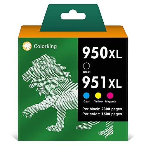 ColorKing 950 951 XL Patronen Ersatz für HP 950XL 951XL Multipack Kompatibel für HP Officejet Pro 8600 Patronen 8610 8620 8100 8615 8616 8625 8630 276dw (1 Schwarz, 1 Cyan, 1 Magenta, 1 Gelb) von ColorKing