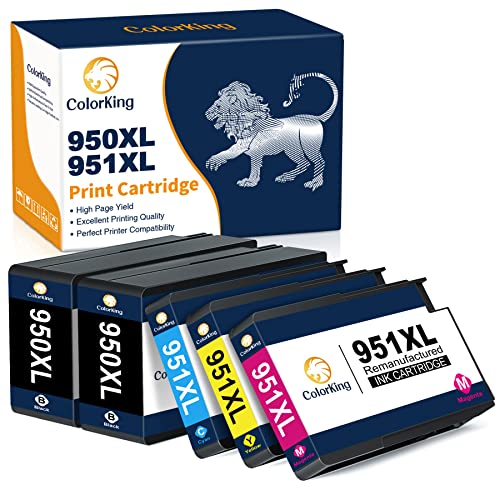 ColorKing 950XL 951XL Druckerpatronen Kompatibel für HP 950XL 951XL Multipack für HP Officejet Pro 8610 8600 8620 8100 8615 8616 8625 8630 276dw (Schwarz, Cyan, Magenta, Gelb, 5 Stück) von ColorKing
