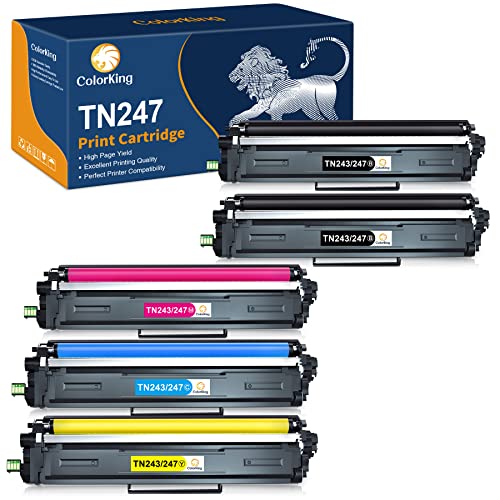 ColorKing TN247 Kompatible für Toner Brother MFC L3750CDW Ersatz für Toner Brother TN-243CMYK TN243 Brother MFC-L3750CDW DCP-L3550CDW HL-L3210CW MFC-L3770CDW HL-L3230CDW MFC L3730CDN (5er-Pack) von ColorKing