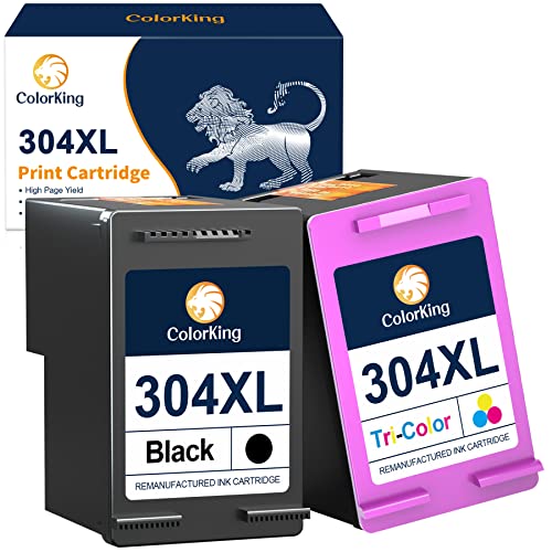 ColorKing 304 Druckerpatronen XL Multipack Wiederaufbereitet für HP 304 Druckerpatronen Schwarz und Farbe für Envy 5030 5010 5020 5032 5000 für Deskjet 2630 2620 2622 3720 3730 3735 3750 3760 3762 von ColorKing