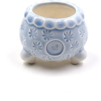3" Zoll Hellblau Blattmuster Eisriss Ost Wolke Brenntopf Sukkulenten Topf von ColorPotsSucculents