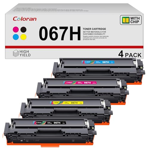 Coloran 067H CRG-067H Toner Set Kompatibel für Canon 067 067H Color i-SENSYS MF657cdw MF656cdw MF655cdw MF654cdw MF653cdw MF651cw LBP633cdw LBP632cdw LBP631cdw (4er-Pack, Schwarz Cyan Gelb Magenta) von Coloran