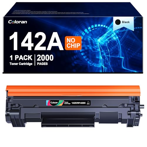 Coloran 142A 142X Toner (ohne Chip) kompatibel für HP 142A Toner für HP Laserjet MFP M140w Toner Laserjet M110 M110w MFP M139 M140 M140w (1 Schwarz) von Coloran