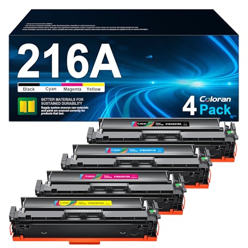 Coloran 216A Tonerkartusche Kompatibel für HP 216A Toner Set für HP Color Laserjet Pro MFP M183fw Toner M182n M183fdw M182 M182nw M155 W2410A W2411A W2412A W2413A (4er-Pack Schwarz Cyan Gelb Magenta) Coloran 216A Tonerkartusche Kompatibel für HP 216A Toner Set für HP Color Laserjet Pro MFP M183fw Toner M182n M183fdw M182 M182nw M155 W2410A W2411A W2412A W2413A (4er-Pack Schwarz Cyan Gelb Magenta) von Coloran