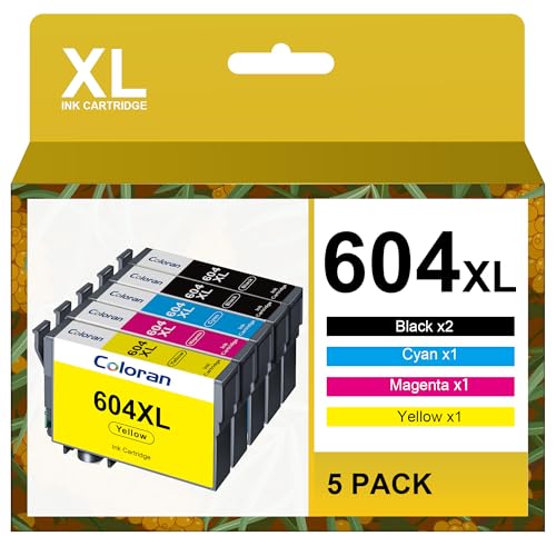 604 Druckerpatronen Kompatibel für Epson 604 XL 604XL Patronen Multipack, für Epson Expression Home XP-2200 XP-2205 XP-3200 XP-3205 XP-4200 XP-4205 Workforce WF-2910 WF-2930 WF-2935 WF-2950, 5er-Packs von Coloran