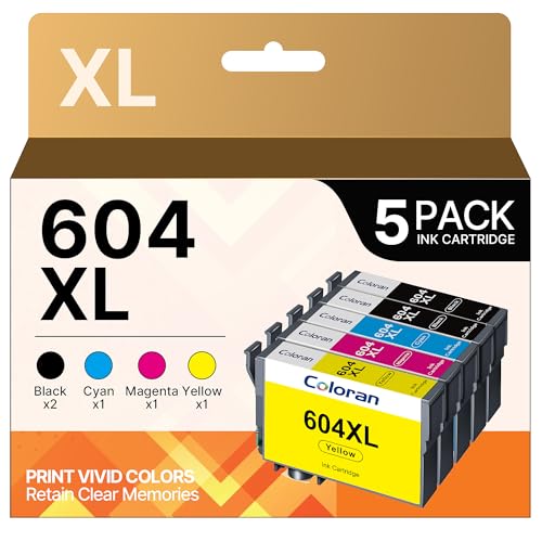 Coloran 604 604XL Patronen für Epson Druckerpatronen 604 Patronen für Epson XP 3200 Patronen 604 604 XL tintenpatronen für XP 2205 XP 4200 WF 2930 XP 3205 XP 4205 WF 2935 WF 2950, 5er-Pack von Coloran