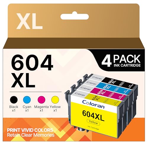 Coloran 604XL 604 XL Druckerpatronen Kompatibel für Epson XP 3200 Patronen 604XL Patronen für Epson XP 2205 Druckerpatronen für XP 4200 WF 2930 XP 3205 XP 4205 WF 2935 XP 2200 WF 2910 (4er-Pack) von Coloran