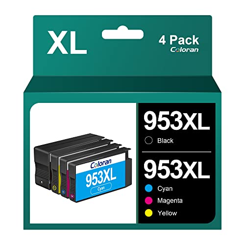 Coloran 953XL 953 Druckerpatronen Ersatz für HP 953 XL für Officejet Pro 7740 8730 8710 8715 8718 8719 8720 8725 8740 8218 7720 7730 (4 Stück) von Coloran