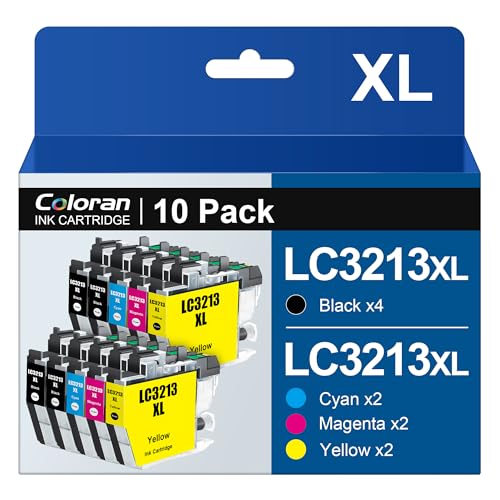 Coloran LC3213XL LC3211XL Kompatibel für Brother LC3213 Druckerpatronen LC3211, für Brother MFC-J497DW Druckerpatronen DCP-J572DW MFC-J491DW MFC-J890DW MFC-J895DW DCP-J772DW DCP-J774DW (10er-Pack) von Coloran