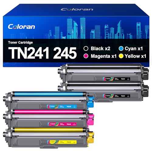 Coloran TN241 TN245 Toner Kompatibel für Brother TN-241 TN-245 TN-242 TN-246 MFC-9332CDW MFC-9142CDN DCP-9022CDW DCP-9020CDW DCP-9017CDW HL-3152CDW MFC-9140CDN HL-3140CW (5er-Pack) von Coloran