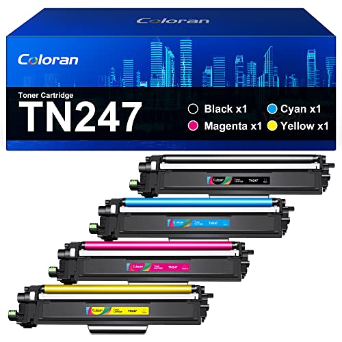 Coloran TN-243CMYK TN-247 Toner Kompatibel für Brother TN243 TN247 TN 243 247 243cmyk MFC-L3750CDW MFC-L3770CDW DCP-L3550CDW HL-L3210CW HL-L3230CDW MFC-L3710CW MFC-L3770CDW(Schwarz Cyan Gelb Magenta) von Coloran