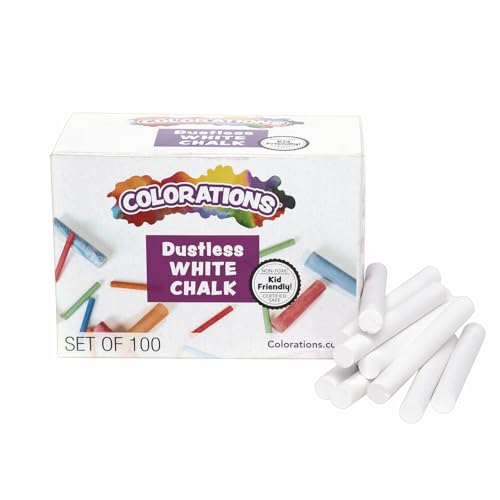 Colorations® White Dustless Chalk - 100 Pieces von Colorations