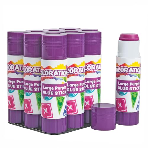 Large ColorationsÃ‚® Washable Glue Sticks in a Tray, .88 oz. Each - Set of 12 (Item # LGTRAY) by Colorations von Colorations