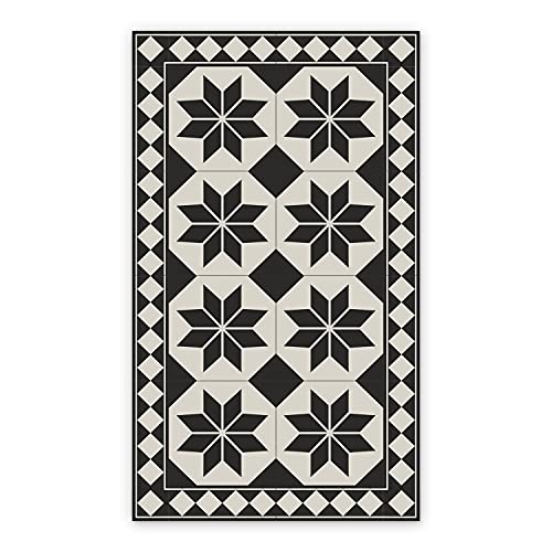 Coloray BirdsEcho Vinyl-Teppich Linoleum Teppich 80x198cm Bodenschutz in der Küche PVC Dekorative Matte Küchendekorationsmatte Küchenmatte - Geometrie blüht Romanes von Coloray