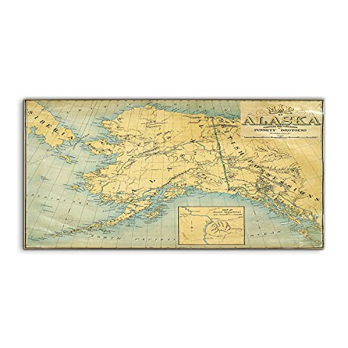 Coloray Acryl Bild Acrylglas 120x60cm Wandbilder Kunststoff Wohnzimmer Schlafbereich Deko Bild - Alaska Vintage Map. von Coloray