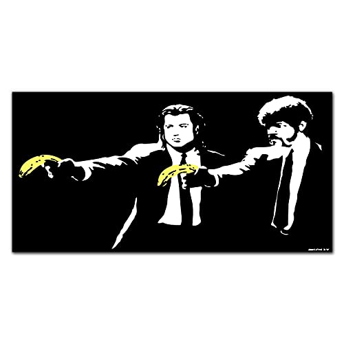 Coloray Bild auf Leinwand 120x60cm Wohnzimmer Wanddekoration Auf Leinwand drucken Dekoration Mural Wandkunst - Pulp Fiction Banksy von Coloray