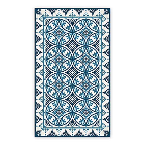 Coloray BirdsEcho Vinyl-Teppich Küchenmatte 140x198cm Bodenschutz in der Küche Dekorative Matte Küchendekorationsmatte PVC Linoleum Teppich - Azulejos Fliesen von Coloray