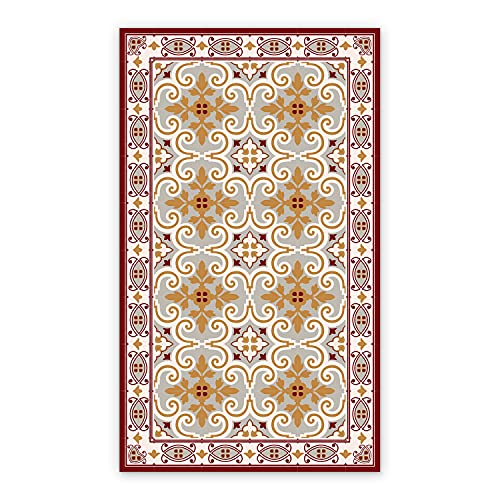 Coloray BirdsEcho Vinyl-Teppich Küchenmatte 60x80 cm Bodenschutz in der Küche Dekorative Matte Küchendekorationsmatte PVC Linoleum Teppich - Azulejos Fliesen von Coloray