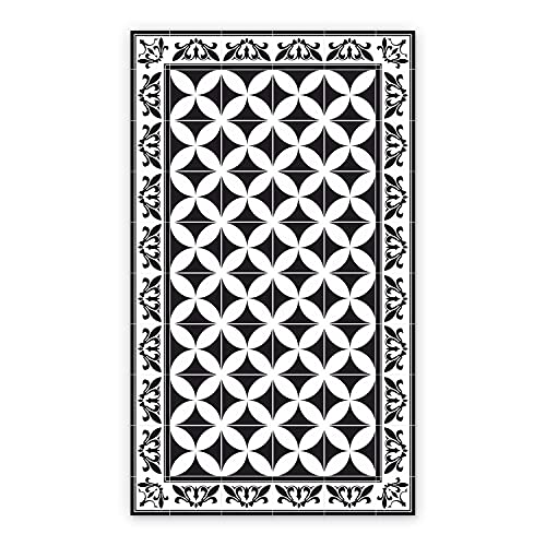 Coloray BirdsEcho Vinyl-Teppich Küchenmatte PVC Küchendekorationsmatte Dekorative Matte 80x198cm Linoleum Teppich Bodenschutz in der Küche - Spanisches geometrisches Muster von Coloray
