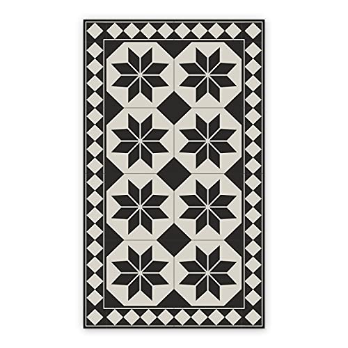 Coloray BirdsEcho Vinyl-Teppich Linoleum Teppich 70x105cm Bodenschutz in der Küche PVC Dekorative Matte Küchendekorationsmatte Küchenmatte - Geometrie blüht Romanes von Coloray
