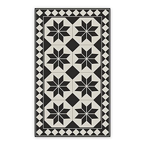 Coloray BirdsEcho Vinyl-Teppich Linoleum Teppich 90x135cm Bodenschutz in der Küche PVC Dekorative Matte Küchendekorationsmatte Küchenmatte - Geometrie blüht Romanes von Coloray