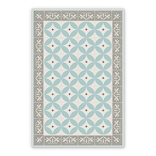 Coloray BirdsEcho Vinyl-Teppich Linoleum Teppich 90x135cm Bodenschutz in der Küche PVC Dekorative Matte Küchendekorationsmatte Küchenmatte - Geometrisches Patchwork-Muster von Coloray