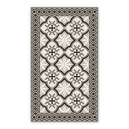Coloray BirdsEcho Vinyl-Teppich PVC 150x198cm Dekorative Matte Bodenschutz in der Küche Küchenmatte Linoleum Teppich Küchendekorationsmatte - Abstraktion Azulejos. von Coloray