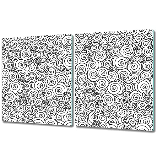 Coloray Glas Schneidebrett 2x40x52cm Herdabdeckplatte Servieren von Speisen Spritzschutz Glasabdeckplatte Gehärtetes Glas Induktionsherdabdeckung - Strudel von Coloray