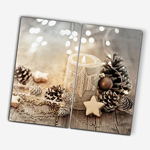 Coloray Glas Schneidebrett zu Weihnachten Glasabdeckplatte 2x30x52cm Spritzschutz Herdabdeckplatte Gehärtetes Glas Servieren von Speisen - Weihnachts Winter Kerze Kiefernzapfen Coloray Glas Schneidebrett zu Weihnachten Glasabdeckplatte 2x30x52cm Spritzschutz Herdabdeckplatte Gehärtetes Glas Servieren von Speisen - Weihnachts Winter Kerze Kiefernzapfen von Coloray