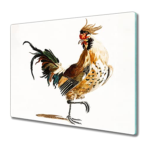 Coloray Herdabdeckplatte 60x52cm Schneidebrett Kochplattenabdeckung Küchenbrett Hackbrett - Tier Vogel Huhn von Coloray