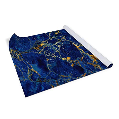 Coloray Klebefolie Möbel Folie Dekofolie Selbstklebende 100x50 cm auf der Kommode auf den Schränken Aufkleber Matt - Blauer Marmor von Coloray