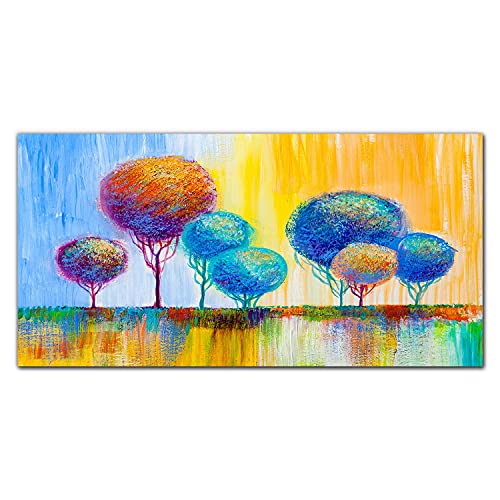 Coloray Küchenrückwand gehärtetes Glas 100x50cm Glasscheibe Dekorplatte Küche Glaskunstwandbild Panel - Malerei Baum von Coloray