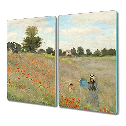 Coloray Schneidebrett 2x30x52cm Herdabdeckplatte Kochplattenabdeckung Hackbrett Küchenbrett - Mohnblumen Monet Coloray Schneidebrett 2x30x52cm Herdabdeckplatte Kochplattenabdeckung Hackbrett Küchenbrett - Mohnblumen Monet von Coloray