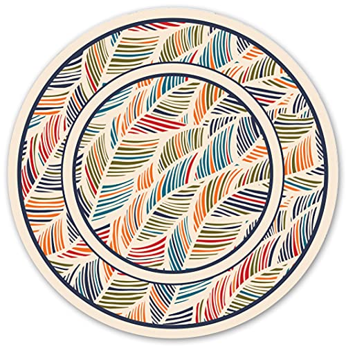 Coloray SparrowFloor Teppich ⌀ 50cm Runder Vinyl-Boden Vinyl-Teppich PVC Küchenmatte Bodenschutz in der Küche Schlichte Matte Modernes Zuhause - Gestreifte Blätter Coloray SparrowFloor Teppich ⌀ 50cm Runder Vinyl-Boden Vinyl-Teppich PVC Küchenmatte Bodenschutz in der Küche Schlichte Matte Modernes Zuhause - Gestreifte Blätter von Coloray