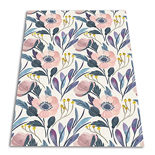 Coloray SparrowFloor Teppich PVC Küchenmatte 260x152cm Modernes Zuhause Vinyl-Boden Bodenschutz in der Küche Schlichte Matte Vinyl-Teppich - Blühende Blumen von Coloray