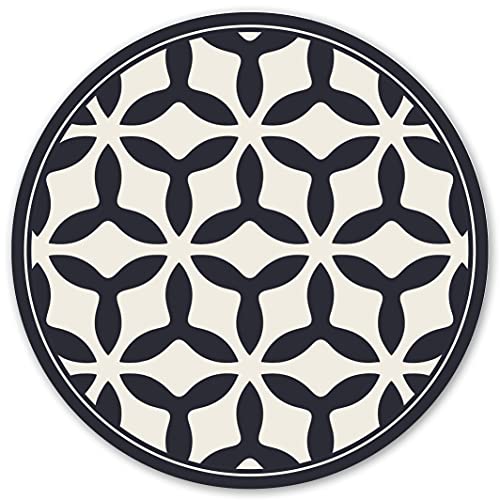 Coloray SparrowFloor Teppich Vinyl-Teppich ⌀ 100cm Runder Bodenschutz in der Küche PVC Küchenmatte Modernes Zuhause Vinyl-Boden Schlichte Matte - Geometrisches Muster von Coloray