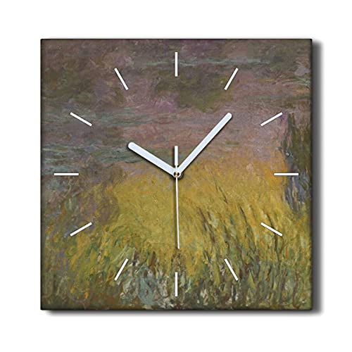Coloray Uhr auf Leinwand 30x30cm Segeltuch Wand Uhr Wohnzimmer Dekoration Ohne tickendes Geräusch - Monet Seerosen Sonne Coloray Uhr auf Leinwand 30x30cm Segeltuch Wand Uhr Wohnzimmer Dekoration Ohne tickendes Geräusch - Monet Seerosen Sonne von Coloray