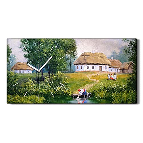Coloray Uhr auf Leinwand - Weiße Hände - Wohnzimmer Dekoration Segeltuch Ohne Tickendes Geräusc Kunst Wand Uhr - Foto-Dorf Ukraine Landschaftsmalerei Coloray Uhr auf Leinwand - Weiße Hände - Wohnzimmer Dekoration Segeltuch Ohne Tickendes Geräusc Kunst Wand Uhr - Foto-Dorf Ukraine Landschaftsmalerei von Coloray