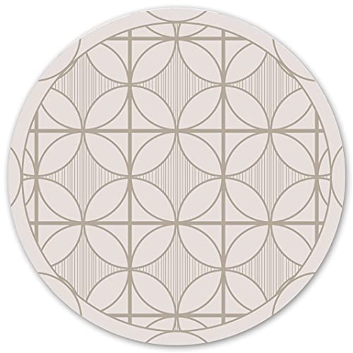 SparrowFloor Teppich ⌀ 100cm Runder Vinyl-Teppich Vinyl-Boden Bodenschutz in der Küche PVC Küchenmatte Modernes Zuhause Schlichte Matte - Quadrate von Coloray