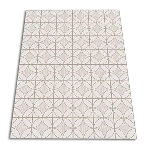 SparrowFloor Teppich Vinyl-Boden PVC Küchenmatte Schlichte Matte 400x152cm Vinyl-Teppich Bodenschutz in der Küche Modernes Zuhause - Quadrate von Coloray