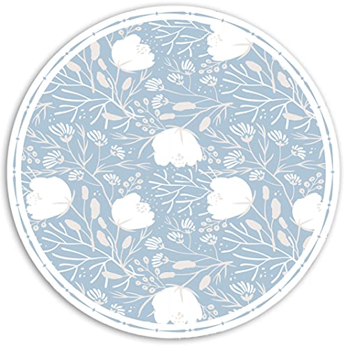 SparrowFloor Teppich Vinyl-Teppich ⌀ 70cm Runder Bodenschutz in der Küche PVC Küchenmatte Modernes Zuhause Vinyl-Boden Schlichte Matte - Blumen zeichnen von Coloray