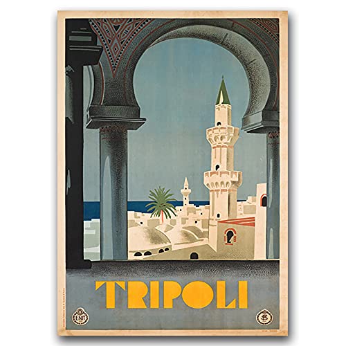 Vintage Posteria Poster 30x40 cm Vintage Wand Kunst Anschlag Bild Bilder Wandbilder Schlafzimmer Deko Ohne Rahmen WandKunst Posters Moderne Zimmer - Trypolis Libanon. von Coloray
