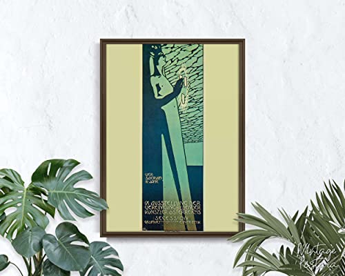 Vintage Posteria Poster 40x60 cm Anschlag Wandbilder Schlafzimmer Deko Ohne Rahmen WandKunst Posters Moderne Zimmer Bild Bilder Vintage Wand Kunst - IX Ausstellung von Maler der Wiener Secession von Coloray