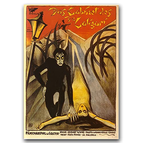 Vintage Posteria Poster Anschlag Bild Bilder 40x60 cm Wandbilder Schlafzimmer Vintage Deko Ohne Rahmen WandKunst Posters Moderne Zimmer Wand Kunst - Dr. Caligari-Kabinett von Coloray