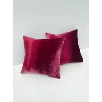Magenta, Bordeaux Roter Samt Kissenbezug, Handbemalt Uk, 30cm, Auf Bestellung, Andere Größen Bestellung von Colorbloom