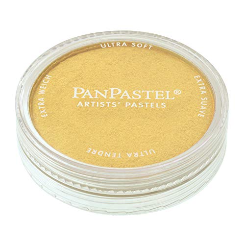 Colorfin PanPastel Künstlerpastelle von Gold, Hellgold, 62 mm Pfannendurchmesser, professionelle Künstlerpastelle, einzigartiges Pfannenformat (kuchenähnlich) von PanPastel