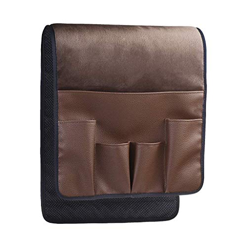 Armlehnen Organizer für Couch, Colorful Anti-Rutsch Sofa Butler, 5 Taschen, Sessel Bett Storage Tasche Halterung für TV Fernbedienung Handy Buch Zeitschriften Bleistift (Kaffee) von Colorful Home Deco